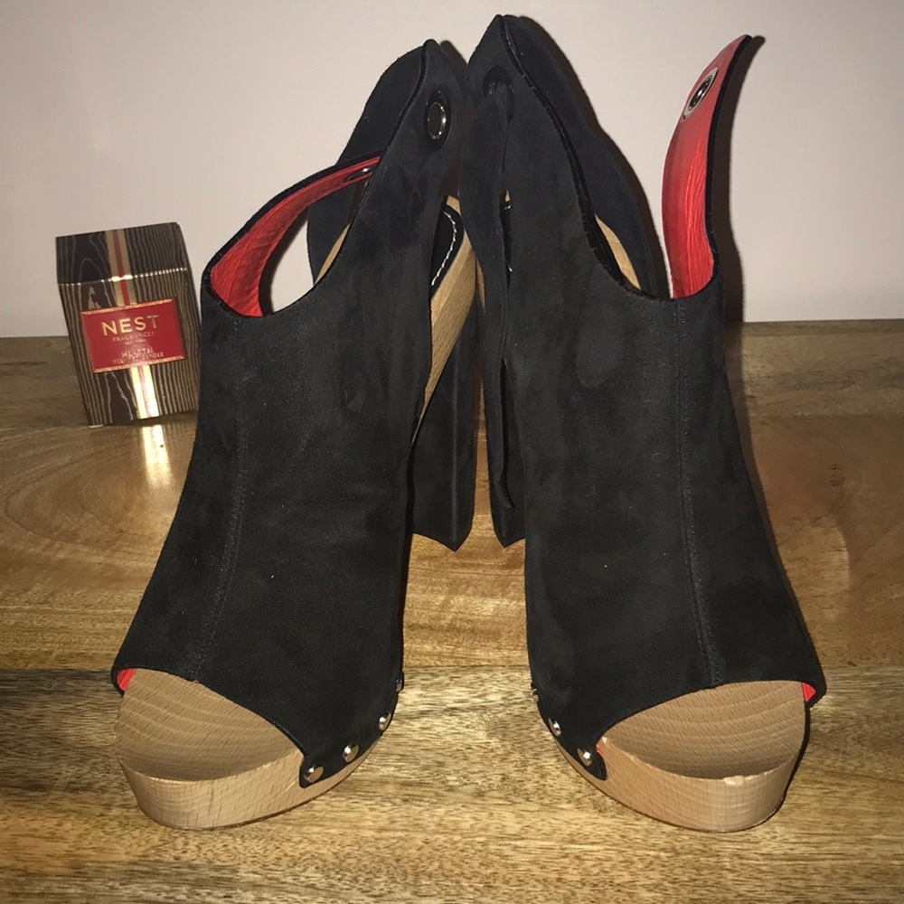 Proenza Schouler Black Suede Platform Heels Size 39 - Picture 5 of 8
